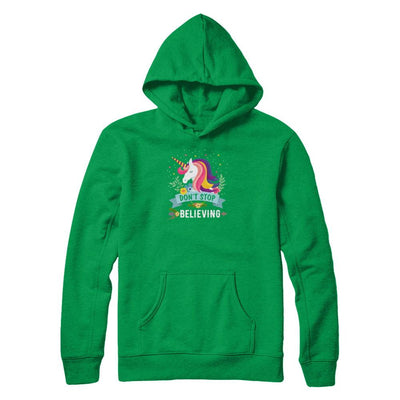 Unicorn Don't Stop Believing-T-Shirt & Tank Top-Pullover Hoodie-Irish Green