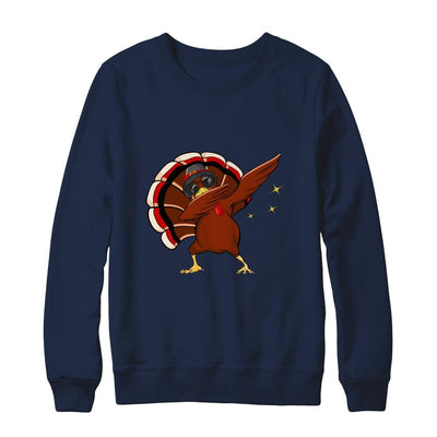 Dabbing Turkey Funny Thanksgiving-T-Shirt & Sweatshirt-Crewneck Sweatshirt-Navy