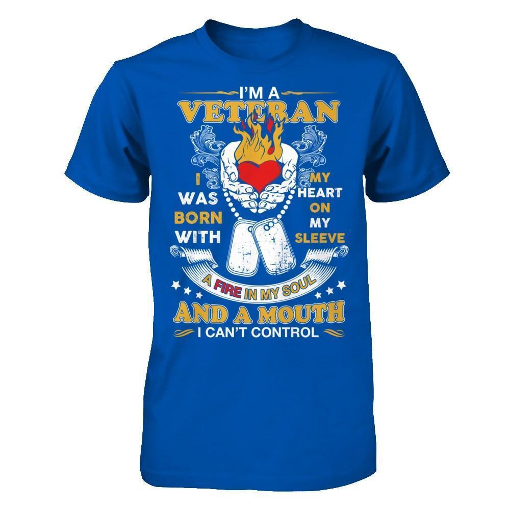 I'm A Veteran I Was Born With My Heart On My Sleeve-T-Shirt & Hoodie-Premium T-Shirt-Royal