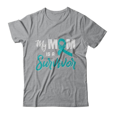 My Mom Is A Survivor Ovarian Son Daughter Support-T-Shirt & Hoodie-Classic T-Shirt-Sport Grey