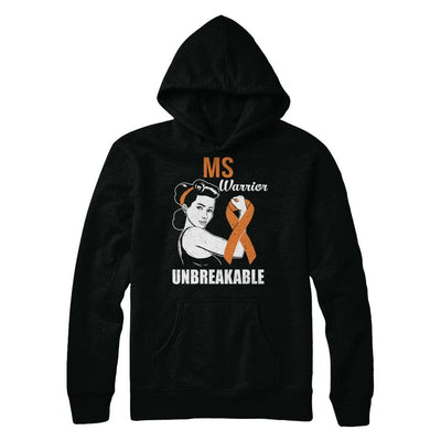 MS Warrior Unbreakable Multiple Sclerosis Awareness-T-Shirt & Hoodie-Pullover Hoodie-Black
