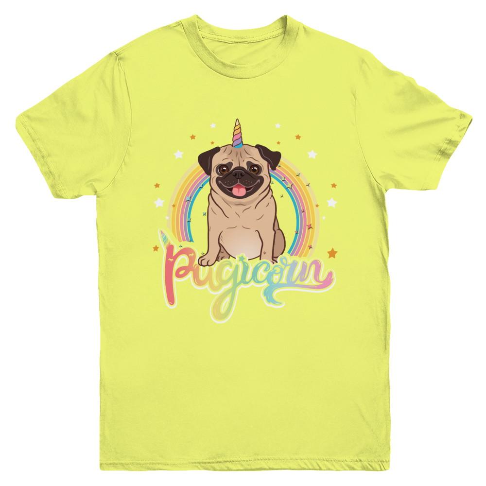 Rainbow Pugicorn Pug Unicorn For Kids Youth-Youth Shirt-Youth T-Shirt-Daisy
