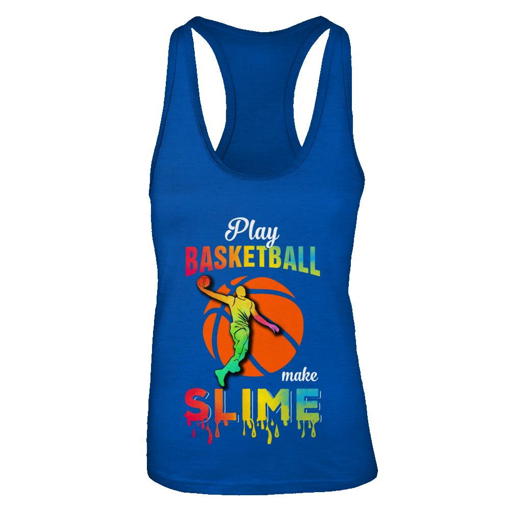 Play Basketball Make Slime Watercolor For Girl Women-T-Shirt & Tank Top-Women's Ideal Racerback Tank-Royal