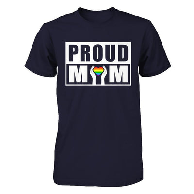 Proud Mom Lgbt Gay Lesbian Pride-T-Shirt & Hoodie-Premium T-Shirt-Midnight Navy