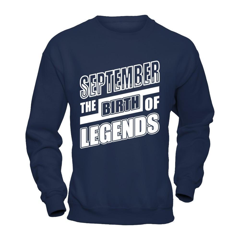 September The Birth Of Legends-T-Shirt & Hoodie-Crewneck Sweatshirt-Navy