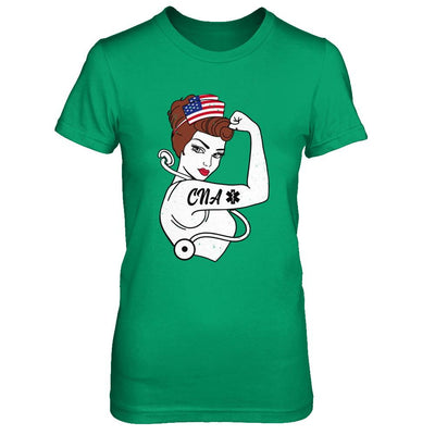 Nursing Strong Woman Cna Strong Nurse 4Th Of July-T-Shirt & Hoodie-Women's T-Shirt-Irish Green