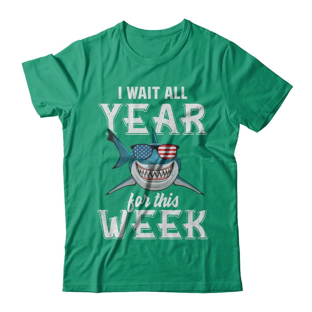 Funny I Wait All Year For This Week Sharks-T-Shirt & Hoodie-Classic T-Shirt-Kelly Green