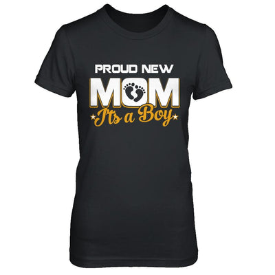 Proud New Mom It's A Boy New Baby-T-Shirt & Hoodie-Women's T-Shirt-Black