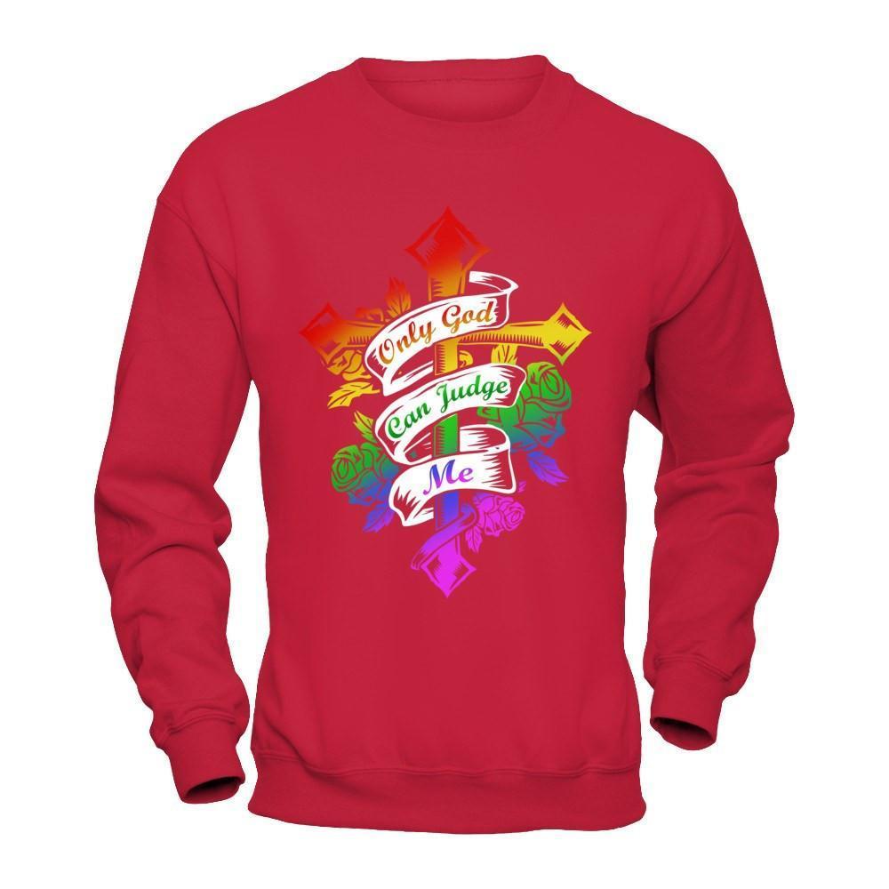 Only God Can Judge Me-T-Shirt & Hoodie-Crewneck Sweatshirt-Red
