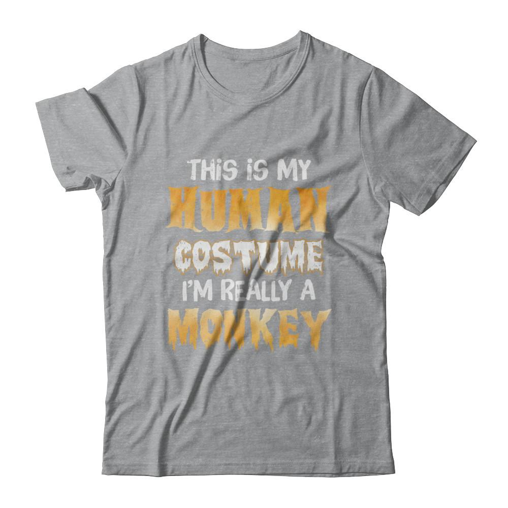 This Is My Human Costume Monkey Halloween-T-Shirt & Hoodie-Classic T-Shirt-Sport Grey