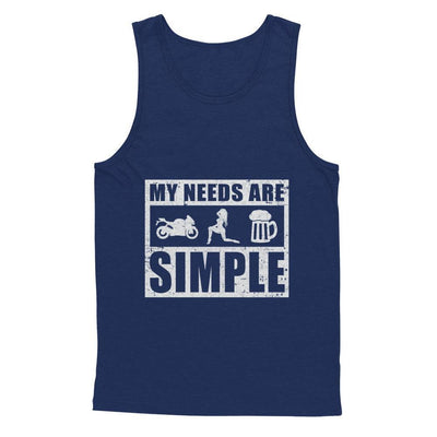 My Needs Are Simple Beer Motorcycle Women-T-Shirt & Hoodie-Unisex Tank-Navy