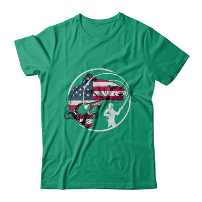 American Flag Fishing Vintage 4Th July Gifts-T-Shirt & Hoodie-Classic T-Shirt-Kelly Green