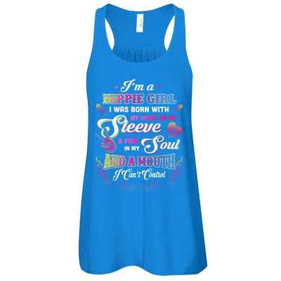 I'm A Hippie Girl I Was Born With My Heart-T-Shirt & Tank Top-Women's Flowy Racerback Tank-True Royal