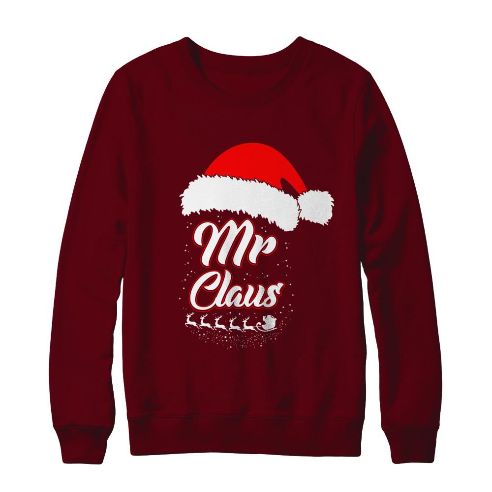 Mr. Claus Santa Matching Family Christmas Gift-T-Shirt & Sweatshirt-Crewneck Sweatshirt-Maroon