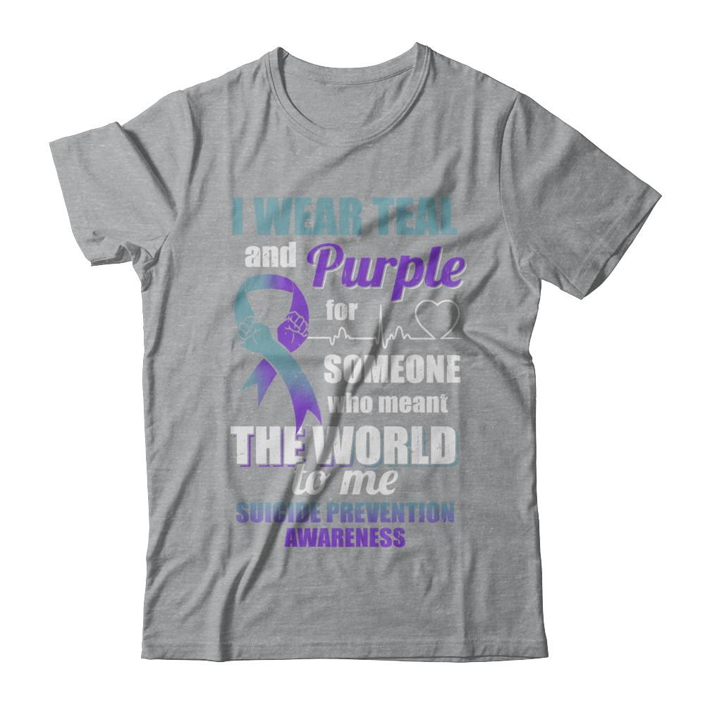 I Wear Teal And Purple For Someone Suicide Prevention Awareness-T-Shirt & Hoodie-Classic T-Shirt-Sport Grey