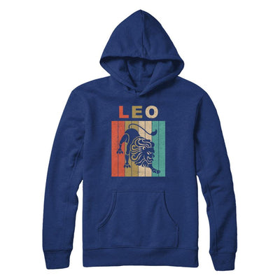 Vintage Leo Zodiac July August Birthday Gift-T-Shirt & Hoodie-Pullover Hoodie-Deep Royal