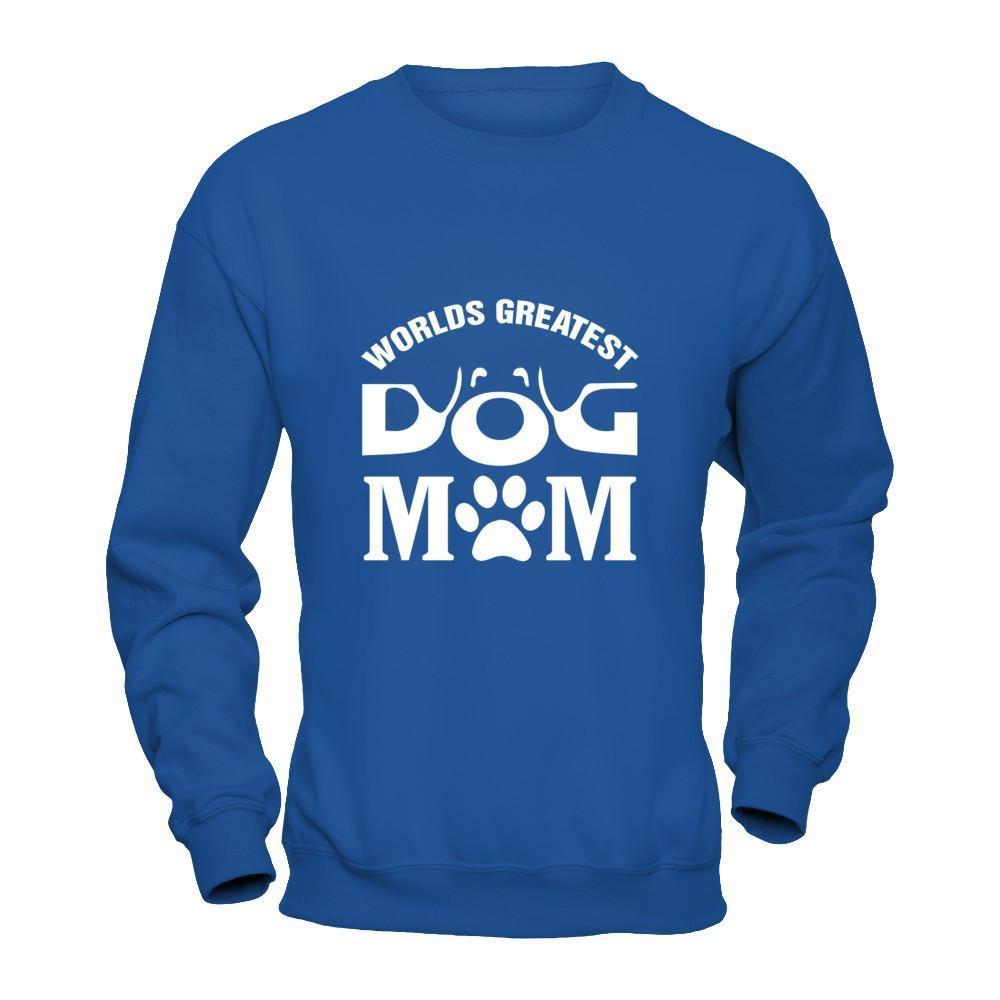 Worlds Greatest Dog Mom-T-Shirt & Hoodie-Crewneck Sweatshirt-Royal