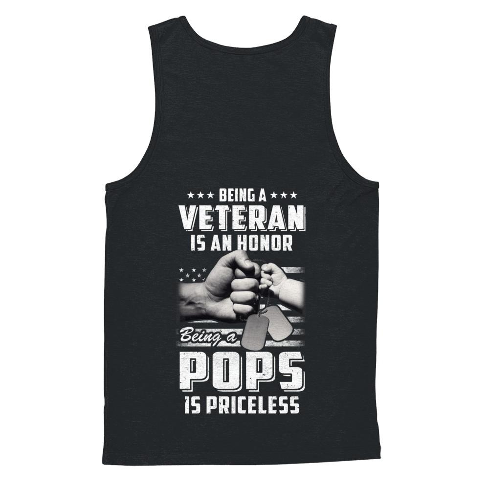 Being A Veteran Is An Honor Being A Pops Is Priceless-T-Shirt & Hoodie-Unisex Tank-Black