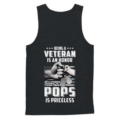 Being A Veteran Is An Honor Being A Pops Is Priceless-T-Shirt & Hoodie-Unisex Tank-Black