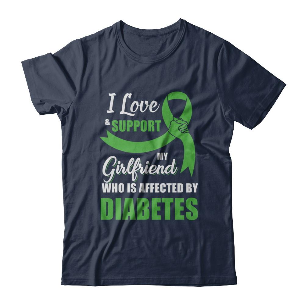 Lymphoma Awareness Support Green Girlfriend Boyfriend-T-Shirt & Hoodie-Classic T-Shirt-Navy