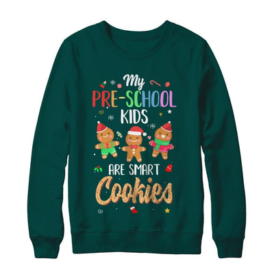 Teacher My Pre-shcool Kids Are Smart Cookies Christmas-T-Shirt & Sweatshirt-Crewneck Sweatshirt-Deep Forest