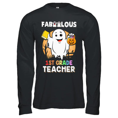 Faboolous Fabulous 1st Grade Teacher Halloween-T-Shirt & Hoodie-Long Sleeve T-Shirt-Black