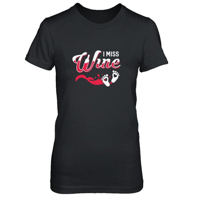 I Miss Wine Pregnancy Bump Mommy-T-Shirt & Tank Top-Women's T-Shirt-Black