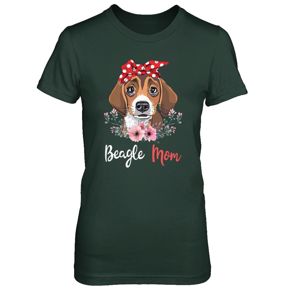 Beagle Mom Gift For Women Dog Lover-T-Shirt & Hoodie-Women's T-Shirt-Forest Green