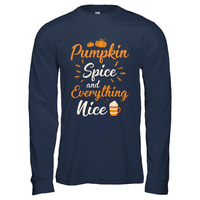 Pumpkin Spice Everything Nice Halloween Costume-T-Shirt & Hoodie-Long Sleeve T-Shirt-Navy