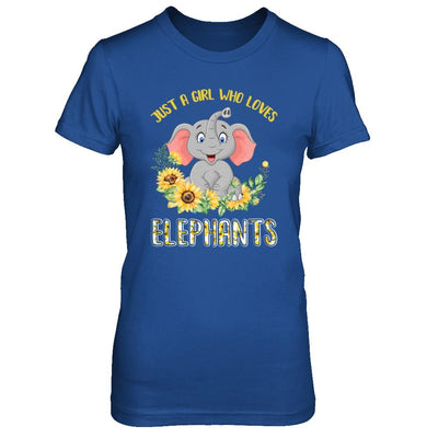 Just A Girl Who Loves Elephants And Sunflowers-T-Shirt & Hoodie-Women's T-Shirt-Royal