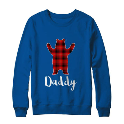 Red Daddy Bear Buffalo Plaid Family Christmas Pajamas-T-Shirt & Sweatshirt-Crewneck Sweatshirt-Deep Royal