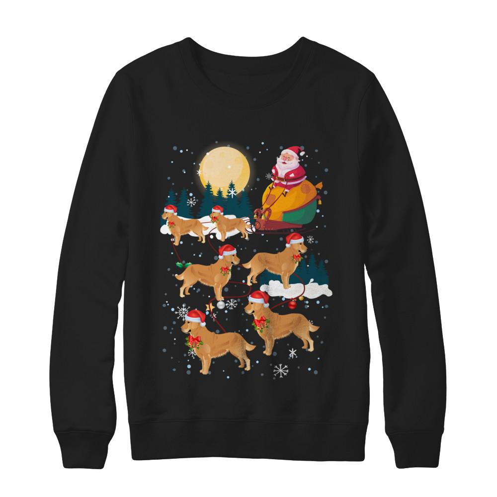 Dog Reindeer Golden Retriever Christmas Gift-T-Shirt & Sweatshirt-Crewneck Sweatshirt-Black