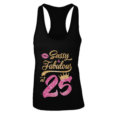 Sassy And Fabulous At 25th 1996 Birthday Gift-T-Shirt & Tank Top-Women's Ideal Racerback Tank-Black