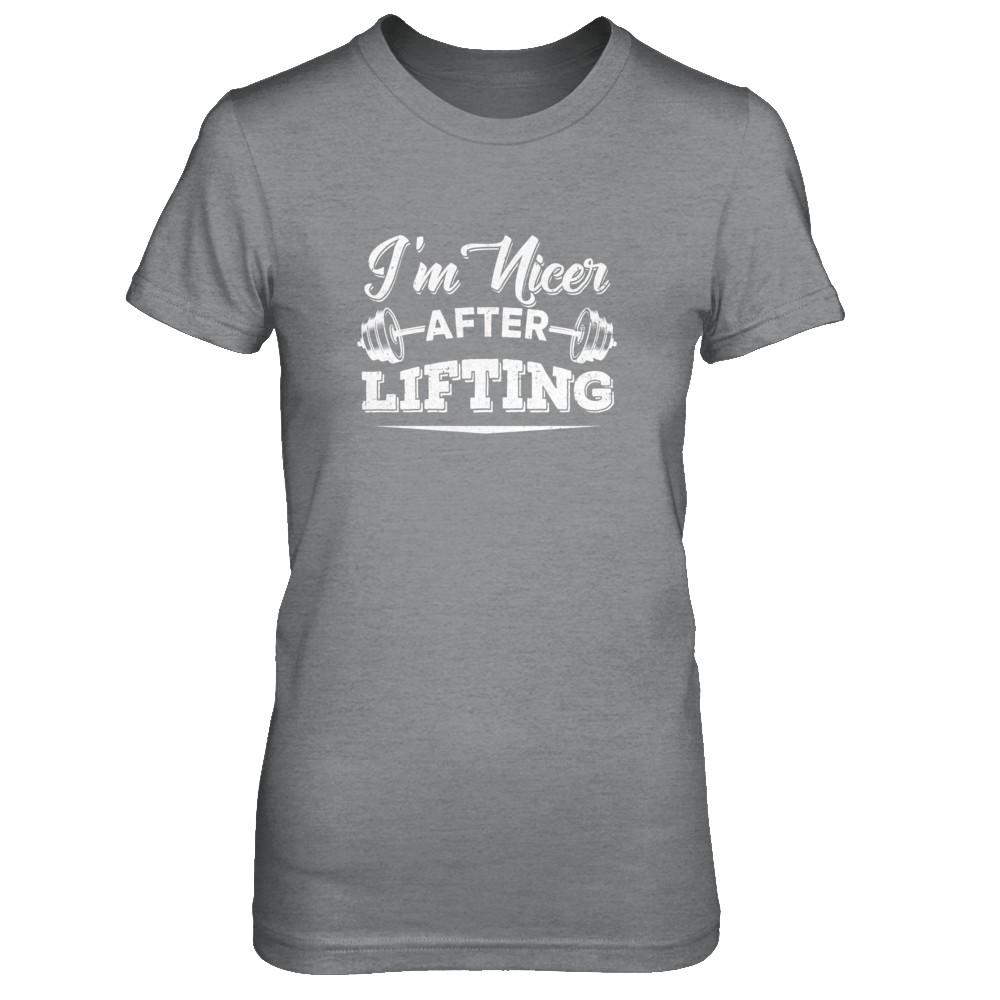 I'm Nicer After Lifting-T-Shirt & Tank Top-Women's T-Shirt-Sport Grey