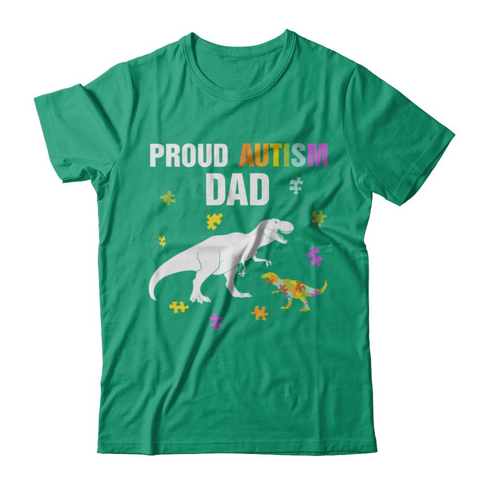 Proud Autism Dad T-Rex Dinosaur Autism Awareness-T-Shirt & Hoodie-
