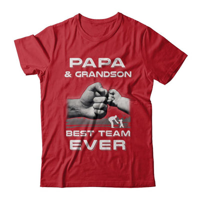 Papa And Grandson Best Team Ever Fathers Day-T-Shirt & Hoodie-Classic T-Shirt-Red