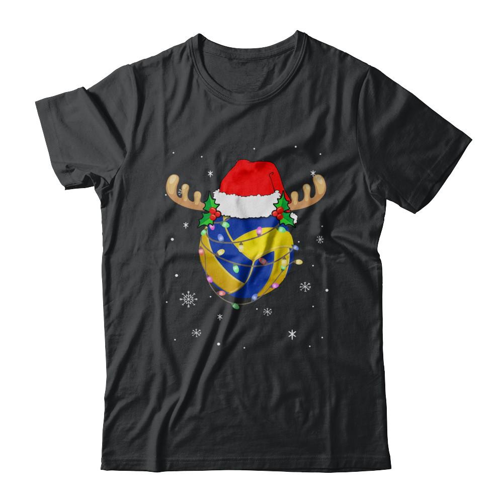 Santa Hat Volleyball Reindeer Christmas Gifts-T-Shirt & Sweatshirt-Classic T-Shirt-Black