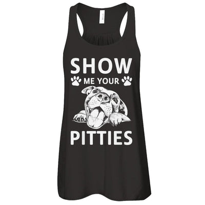 Show Me Your Pitties Pitbull Lover Gift Dog-T-Shirt & Tank Top-Women's Flowy Racerback Tank-Black