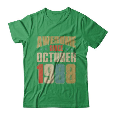 Vintage Retro Awesome Since October 1988 33th Birthday-T-Shirt & Hoodie-Premium T-Shirt-Kelly Green