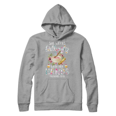 She Works Willingly With Her Hands Baking Baker-T-Shirt & Hoodie-Pullover Hoodie-Light Steel