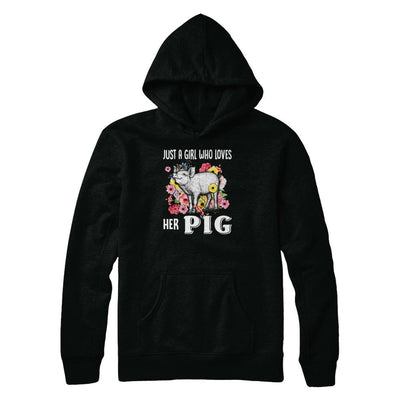 Just A Girl Who Loves Her Pig-T-Shirt & Tank Top-Pullover Hoodie-Black