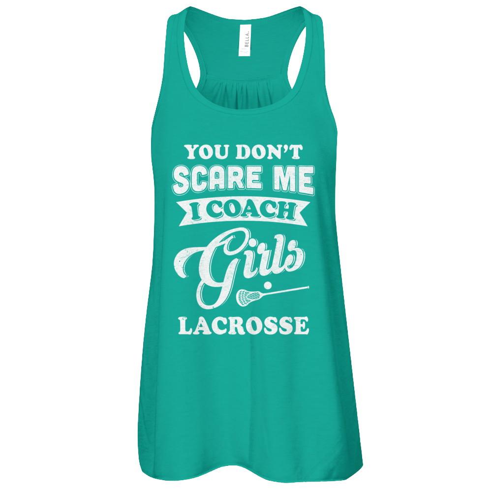 You Don't Scare Me I Coach Girls Lacrosse-T-Shirt & Tank Top-Women's Flowy Racerback Tank-Kelly