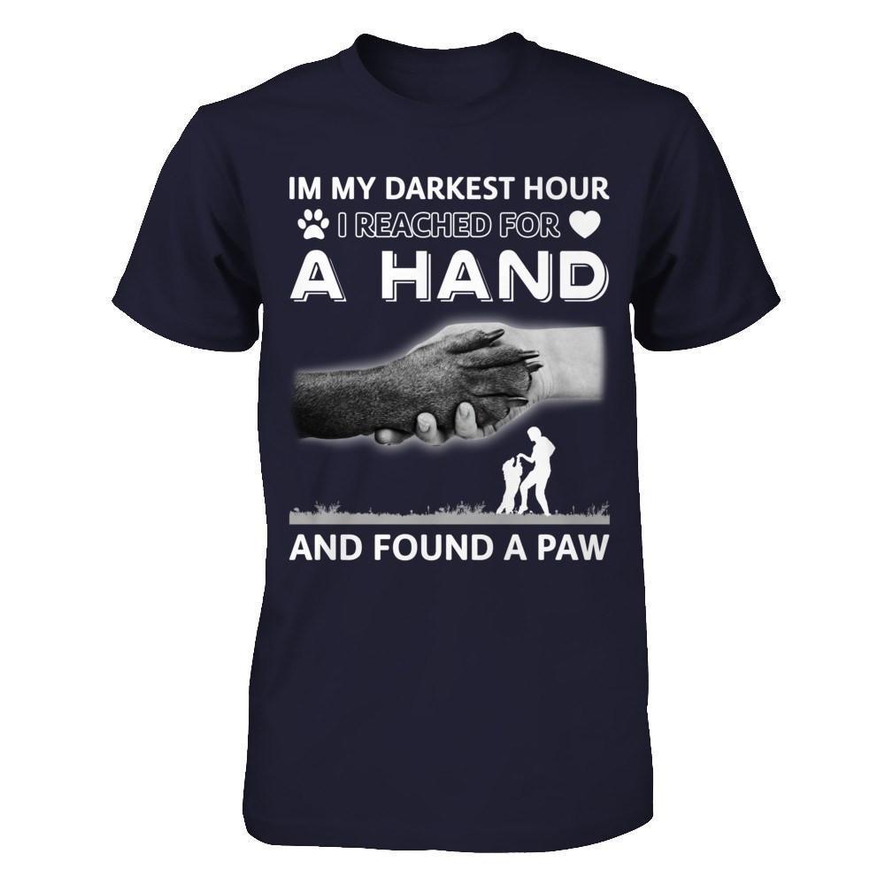 In My Darkest Hour I Reached For A Hand And Found A Paw-T-Shirt & Hoodie-Premium T-Shirt-Midnight Navy