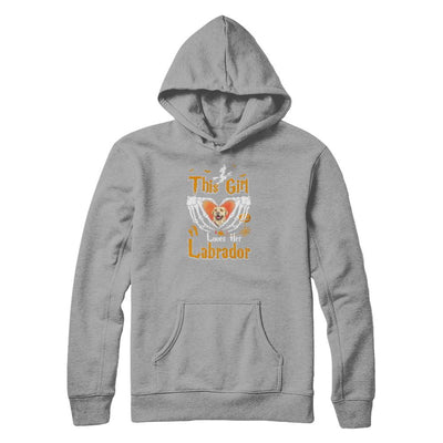 This Girl Love Her Dog Labrador Halloween-T-Shirt & Tank Top-Pullover Hoodie-Light Steel