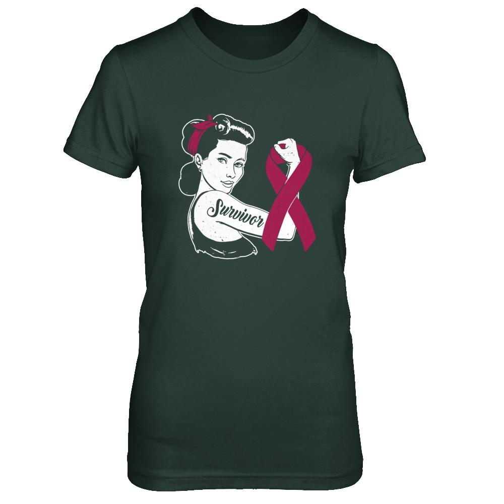 We Can Cure It Multiple Myeloma Awareness Survivor-T-Shirt & Hoodie-Women's T-Shirt-Forest Green