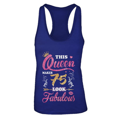 This Queen Makes 75 Look Fabulous 1946 75th Birthday-T-Shirt & Tank Top-Women's Ideal Racerback Tank-Royal