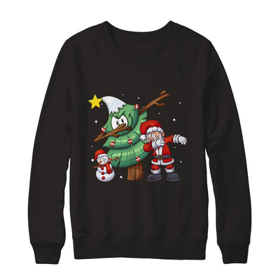 Dabbing Santa Through The Snow-T-Shirt & Sweatshirt-Crewneck Sweatshirt-Black