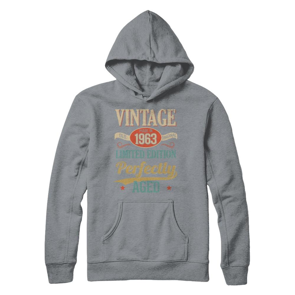 Vintage Premium Made In 1963 58th Birthday Gift-T-Shirt & Hoodie-Hanes - Heavyweight Pullover Hoodie-Light Steel