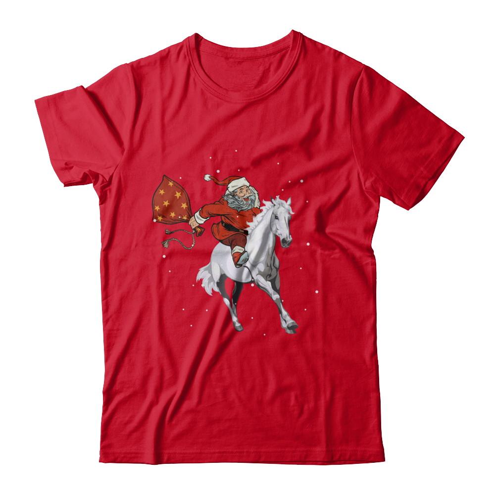 Horse Christmas Santa Rider-T-Shirt & Sweatshirt-Premium T-Shirt-Red