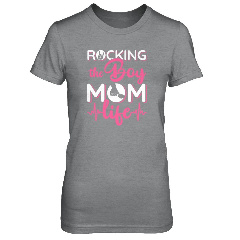 Rocking The Boy Mom Life-T-Shirt & Tank Top-Women's T-Shirt-Sport Grey